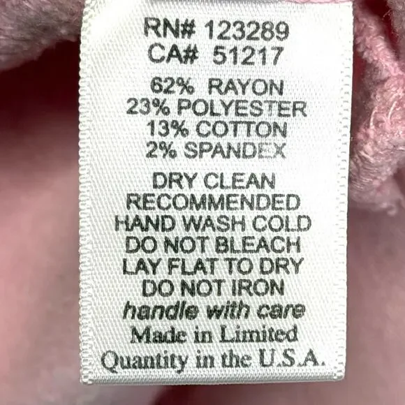 LAUREN MOSHI Peace Love Happiness Lips Graphic Sweatshirt Womens S Pink Ruffles - Picture 7 of 8